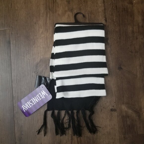 Addams Family Wednesday Long Knit Scarf - Picture 2 of 6
